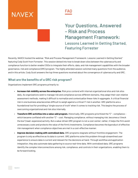 Risk and Process Management Datasheet | NAVEX UK